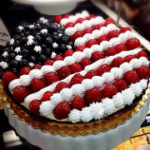 アメリカ独立記念日を祝う星条旗デザインのケーキ