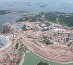 シンガポール湾岸の開発工事現場