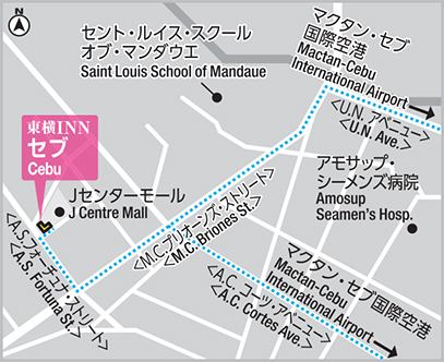 東横インセブの日本語マップ